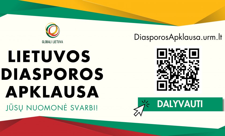 KVIETIMAS DALYVAUTI 2024 M. LIETUVOS DIASPOROS NUOMONĖS APKLAUSOJE