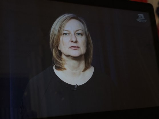 Lietuvos nacionalinės Martyno Mažvydo bibliotekos direktorės Aušrinė Žilinskienė video sveikinimas