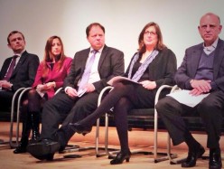 Nuotraukoje (iš kairės): Lietuvos Kultūros ministras Šarūnas Birutis, Amerikos žydų komiteto regioninė direktorė Marcia Bronstein, generalinis konsulas JAV Vidurio Atlanto regionui Yaron Sidemen, Amerikos nacionalinio žydų muziejaus direktorė Ivy Barsky ir Amerikos žydų komiteto prezidentas Fred Strober